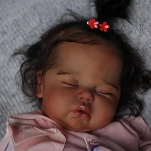 Muñeca Reborn Bebé de Silicona Realista Negra 18 pulg miniatura 4