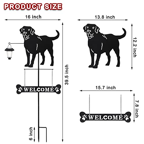 Bayn Solar Labrador Silhouette Dog Breed Welcome Sign With A Lantern Outdoor Decorative Garden Stakes For Yard, Lawn, Patio, Pathway #TOP2