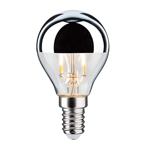 Paulmann 28663 LED Lampe Filament Tropfen 2,6 Watt Leuchtmittel Kopfspiegel Silber 2700 K Warmweiß E14