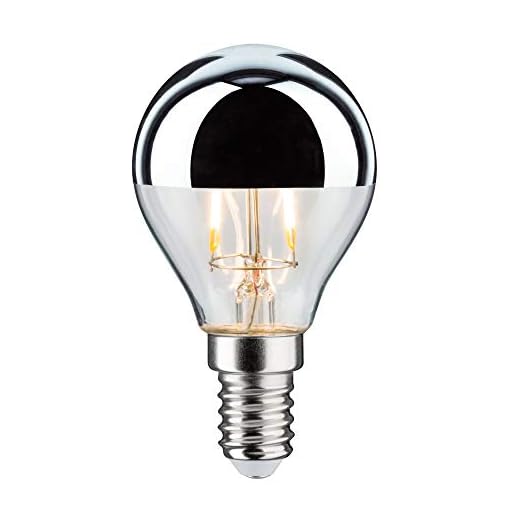 Paulmann 28663 LED Lampe Filament Tropfen 2,6 Watt Leuchtmittel Kopfspiegel Silber 2700 K Warmweiß E14