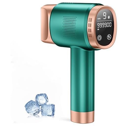 Épilateur Lumière Pulséee avec Grand Écran LCD, Épilateur IPL avec Fonctions HR/SC/RA,9 Niveaux D'énergie,MAX 19.35J,2 Modes, 999,900 Flashes, Épilation Laser pour Visage, Aisselles et Bikini, Vert