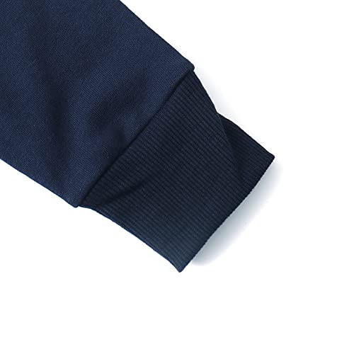 Spring&Gege Boys' Crew Neck,Classic, Navy Blue, 7-8 Years #TOP4