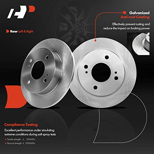 A-Premium 10.16 inch (258mm) Rear Solid Disc Brake Rotors + Ceramic Pads Kit Compatible with Select Nissan and Infiniti Models - Altima 1993-2001, Sentra 2000-2001, G20 1991-1996 1999-2001, 6-PC Set by A-Premium - Used condition - Image 4