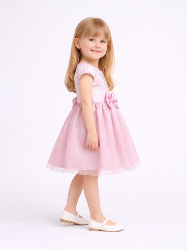 Image of Funshine Girls Spring Summer Casual Dress for Kids | Soft Breathable Comfortable Everyday Wear for Play School Outings Birthday Parties & Family Occasions | Stylish Lightweight Trendy Outfit