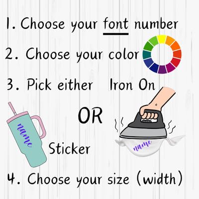 Customized Name Fonts, Iron On HTV or Permanent Sticker Decal