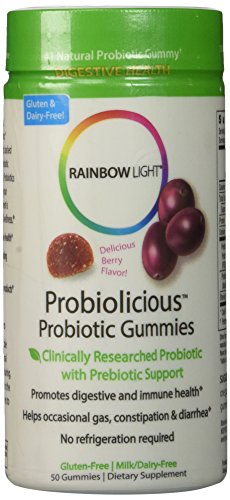 Rainbow Light Probiolicious Gummies, Natural Berry Flavor, 50 Count (2 Bottles)