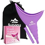 Sunany Female Urination Device, Reusable Female Urinal Silicone Women Pee Funnel Allows Women to Pee Standing Up, The Perfect Companion for Camping,Outdoor,Travel（Fuchsia） (Light Purple)