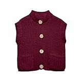 Gilet en tricot sans manches pour femme avec col rond et poche latérale au design moderne