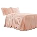 Lush Decor Ruffle Skirt Bedspread Set - 3-Piece Luxurious Farmhouse Bedding - Elegant Ruffle Detail - Timeless Style - Soft Lightweight Sheets - Full, Blush