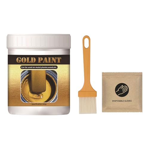 Gwtdtoad Pintura De Color Oro | 300 Gramos Marcadores de Base Acuosa | Pintura Con Efecto De Lámina Dorada,Para Puerta Ventana Muebles Herramientas Artesanía Pared Joyería Madera Tela