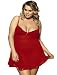 Produktbild Yummy Bee Dessous Set Babydoll Kleid G String Reizwäsche Größe 34-52 (Rott, 38)
