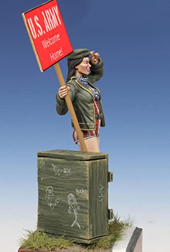 Figura de resina sin montar 1:24 Ancient Stand Woman miniatura 2