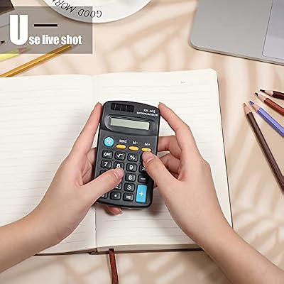 12 Pieces Pocket Size Mini Calculators Handheld Angled 8-Digit Display Calculators Basic Standard Small Accounting Desktop Supplies for Office School and Home