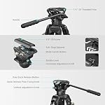 SmallRig Système de trépied vidéo, 73" Tripode lourd avec 360 Degré Fluid Tête et plaque de libération rapide pour DSLR, Caméscope, Cameras-3751B