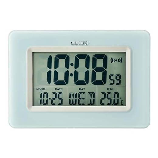 Seiko Yanai Bedroom Alarm/Wall Clock, Light Blue product image