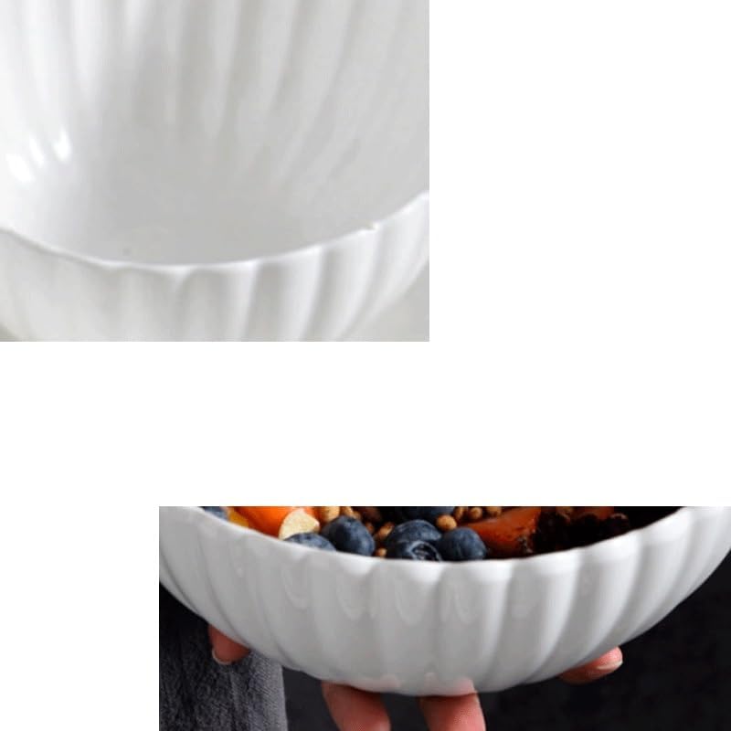 Embroidered White Ceramic Household Tableware Bowls Soup Rice