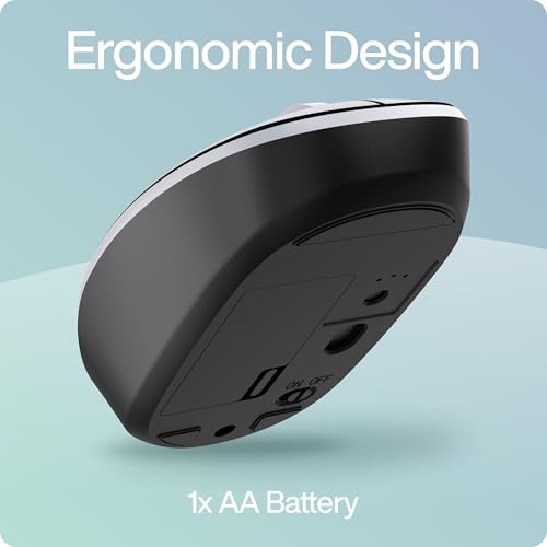 Image of TAG WM500 Black /Grey Wireless Mouse, 2.4GHz USB Receiver, Dedicated DPI Button (800 /1200 /1600), 4 Buttons, Ambidextrous & Light, Power-Saving, 10m Range, 1x AA Battery, Supports Windows /Mac /Linux /iOS