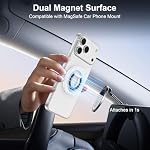 Phone Ring Holder for Magsafe Phone Grip, Magnetic Cellphone Grip Finger Ring iPhone Kickstand Ring Stand for iPhone 17 16 15 14 Air for Mag Safe Accessories Mag Car Mounts, White