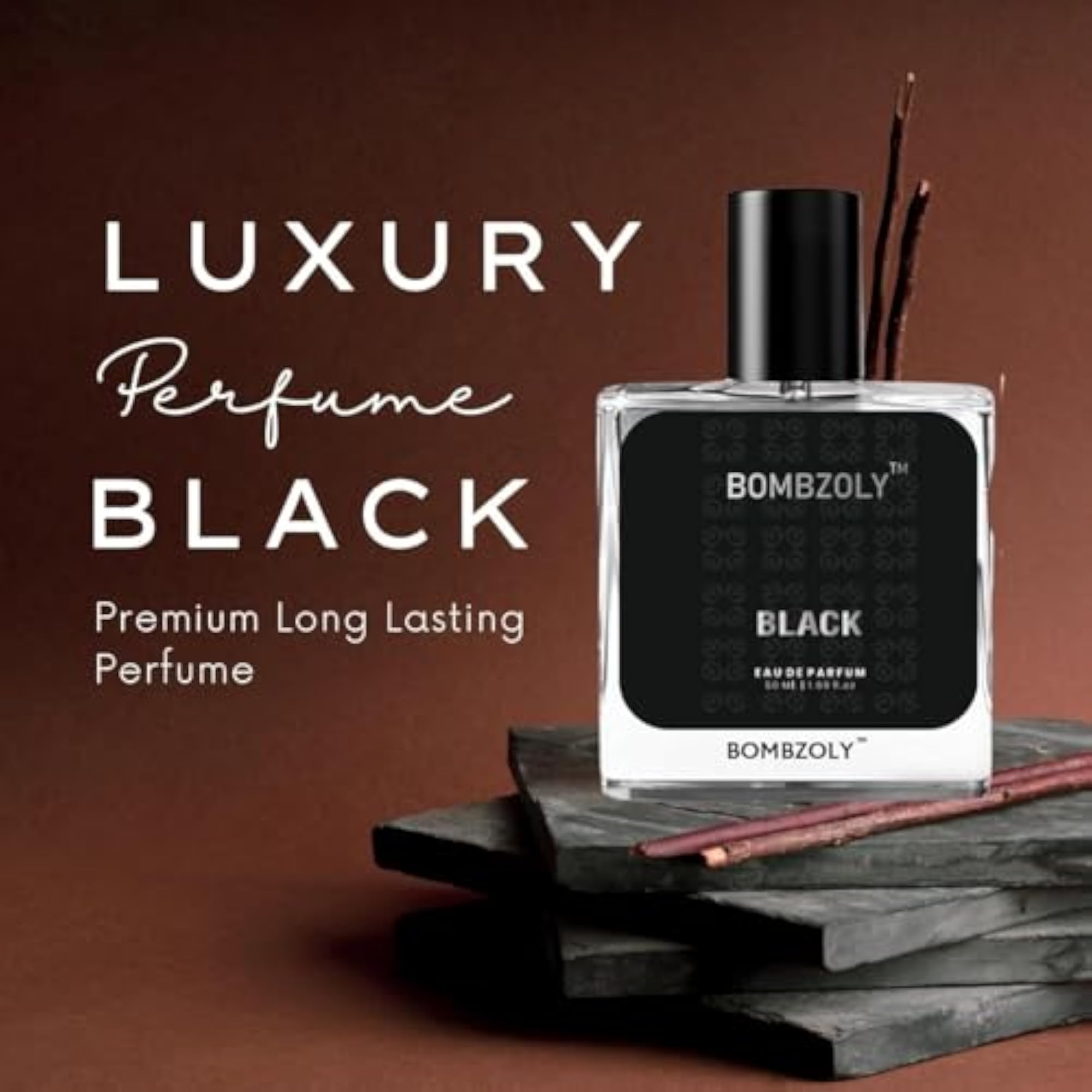 Men's Black Eau de Parfum, 50ml, Elegant Scent