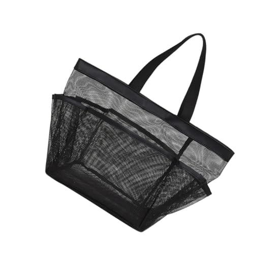 2pcs Mesh Laundry Bag Portable Mesh Bag Portable Shower Mesh Bag Storage Box Beach Travel, Black, 42X26X21CM