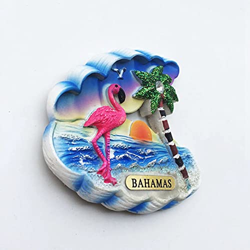 Imán decorativo 3D Flamingo Bahamas de resina miniatura 4