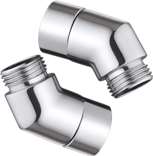 Bestgle Winkelstück für Duschkopf, 2 Stück 135° Duschschlauch Adapter, Winkelstück für Handbrause, Einstellbarer Winkel, Geeignet für Handbrausen, Kopfbrausen, Duschwannen