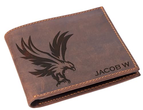 Custom Bald Eagle Leather Wallet, Custom name wallet, Hunting Gift for Men, Husband Gifts, Gifts for Father, gift for Grandpa, Wallet gift, Christmas Gift