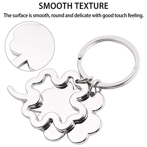 Garneck Chaveiro de trevo de quatro folhas, chaveiro de metal com trevo de presente, chaveiro, pinge