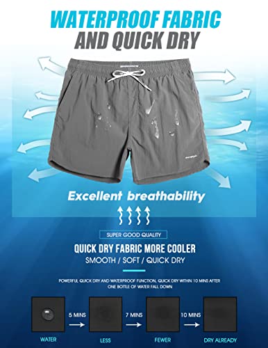 Image of maamgic Mens Swim Trunks 5 inch with Mesh Lining Quick Dry Bathing Suits for Men Swim Shorts Swimwear