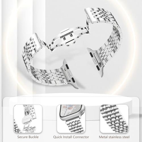 Niboow Metal Strap for Apple Watch 38mm 40mm 41mm 42mm Series 11/10/9/8/7/6/5/4/3/2/1 - Image 2
