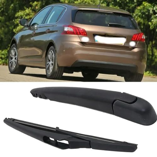JQHXFDC Parabrisas Trasero Lavaparabrisas Brazo del limpiaparabrisas Juego de Cuchillas Accesorios para automóviles Apto para Peugeot Apto para 308 T9 2014 2015 2016 2017 2018 2019 2020
