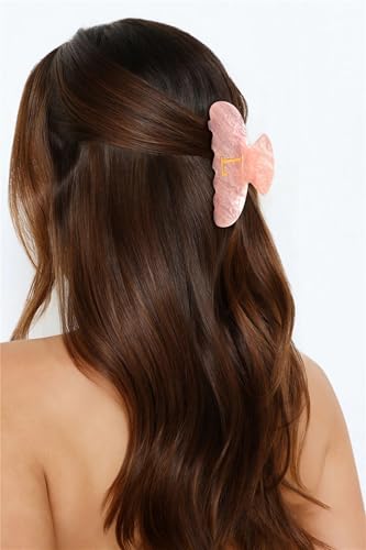 Image of LILIE&WHITE Acrylic Letter Hair Clips For Women Stylish L Monogram Hair Claw Alphabet Hair Clip Fashion Glitter Claw Clips Elegant And Durable Hair Accessory Large Hair Clips Pink L