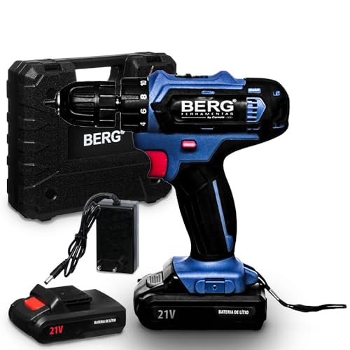 Parafusadeira Furadeira Impacto Sem Fio Bateria 21v Bivolt Com Maleta