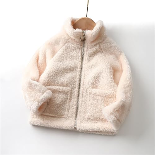 Thick 𝗣olar Fleece Jacket for Toddler Zip Lightweight Windproof Outerwear Fuzzy Warm Solid Coat with Pocket2