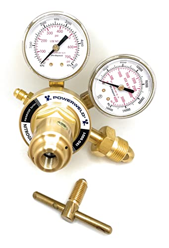 Image of Powerweld Inert Gas HVAC Pressure Regulator 0-450 PSI for CGA-580 Gas Cylinder