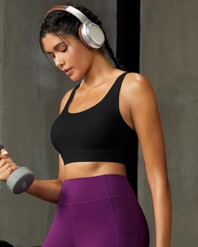 Image of RUNNING GIRL High Impact Sports Bras for Women,Racerback Running Bra Workout Crop Tank Tops Longline Sports Bra Push up