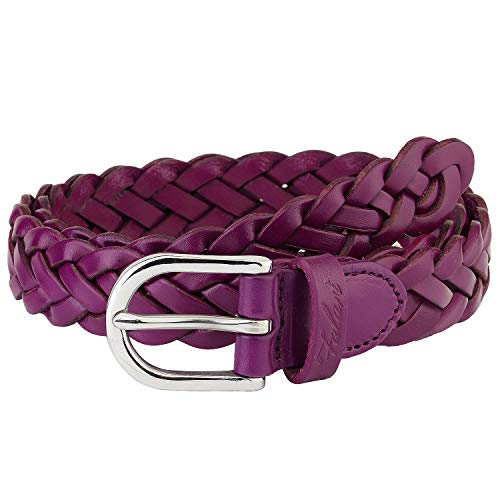 Falari Women's Leather Braided Belt 6007 - Plum-Xxl #TOP1