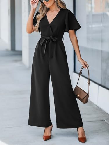 Mono de mujer CUPSHE negro premium con diseño cruzado elegante y sofisticado 5