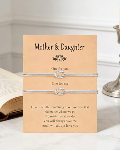 Image of Mother Daughter Bracelets Set for 2 Matching Heart Bracelets for Mother and Daughter to My Mom Bracelet Birthday Mothers Day Gifts for Mom Daughters