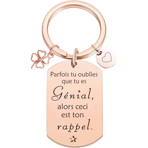 Porte clés Femme Cadeau Anniversaire pour Amitié Meilleure Amie Pour Fille Copine Frere Collègue, C adeau De Courage Porte clés Cade au Amie Cadea ux De Motivation, Or Rose