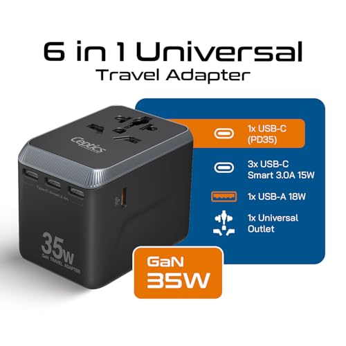 Ceptics 35W Universal Travel Adapter with 4 USB - Image 2 of 6