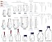 Saysurey 31 Pcs Lab Glassware Set Include Measuring Beakers Cylinders Erlenmeyer Flasks Dropper Bottle Media Bottles Glass Stirring Rods Dropper Funnels for Science Chemistry Equipment Supplies