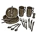 Black Snake® Service de Table de Camping | Set de Vaisselle et Couverts pour l'extérieur | Ensemble de Vaisselle de Camping pour 4 Personnes | Olive