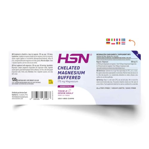 Miniatura 2 de Hsn Bisglicinato De Magnesio 350mg Mineral Elemental 120 Cápsulas Veganas 100 Magnesio Glicinato De Alta Biodisponibilidad Y Absorción No-Gmo, Vegano, Sin Gluten