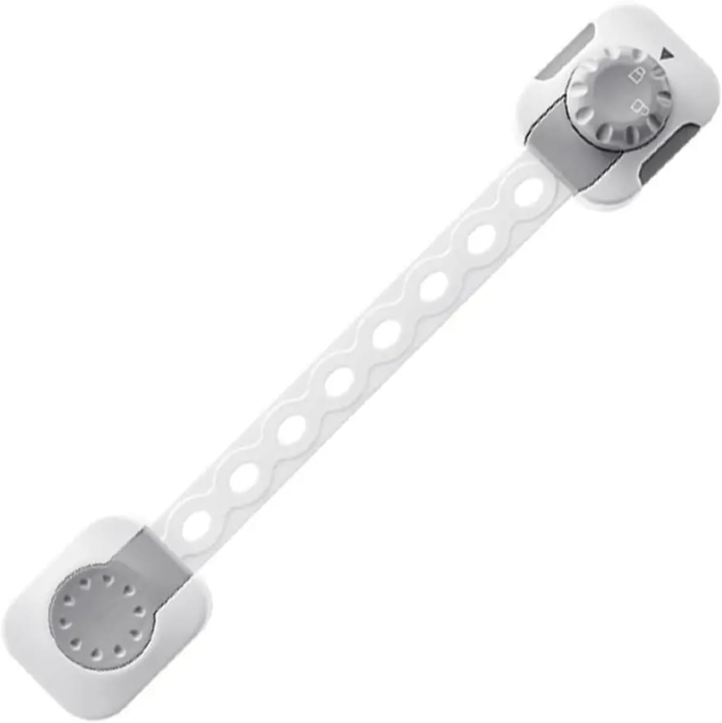 Plastic Child Lock Strong Fixation Buckle Drawer Lock Double Kids Toddler Cabinet Door Lock 1Pcs(Grey)