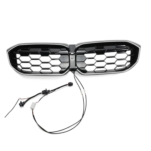 Calandre de course avant noire brillante LED pour BMW G20 G28 grille 2024
