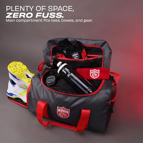 Image of Nivia X Punjab Kings Blend Duffle Bag 20L - Ventilated Shoe Compartment, Mesh Organizer, Quick-Access Pocket for Gym & Short Travel