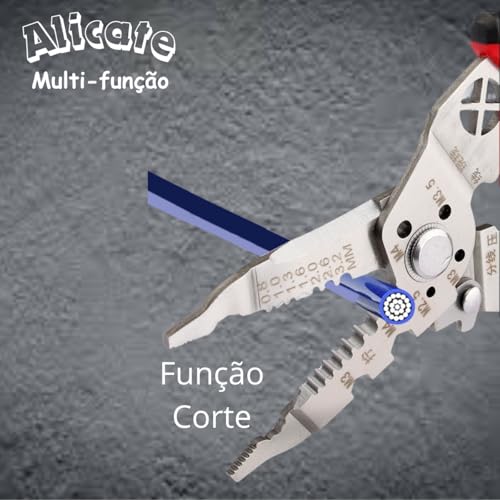 Alicate Multifuncional 7 em 1 Para Corte, Desencape, Crimpagem, Torção e Ramificação de Fios, Aço In