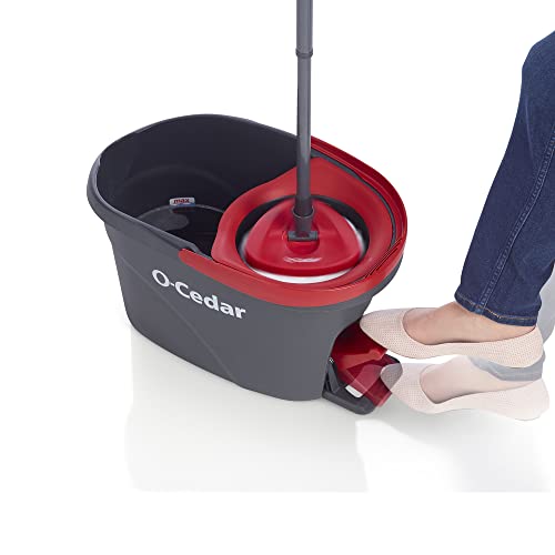 O-Cedar EasyWring Microfiber Spin Mop & Bucket Floor Cleaning System + 2 Extra Refills, Red/Gray - image 8