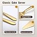 Amrules Cake Server, Wedding Cake Cutting Set 2 Piece Gold Cake Cutter, Stainless Steel Pie Server with Smooth Edge and Exquisite Pattern Design for Pastry Pizza Dessert